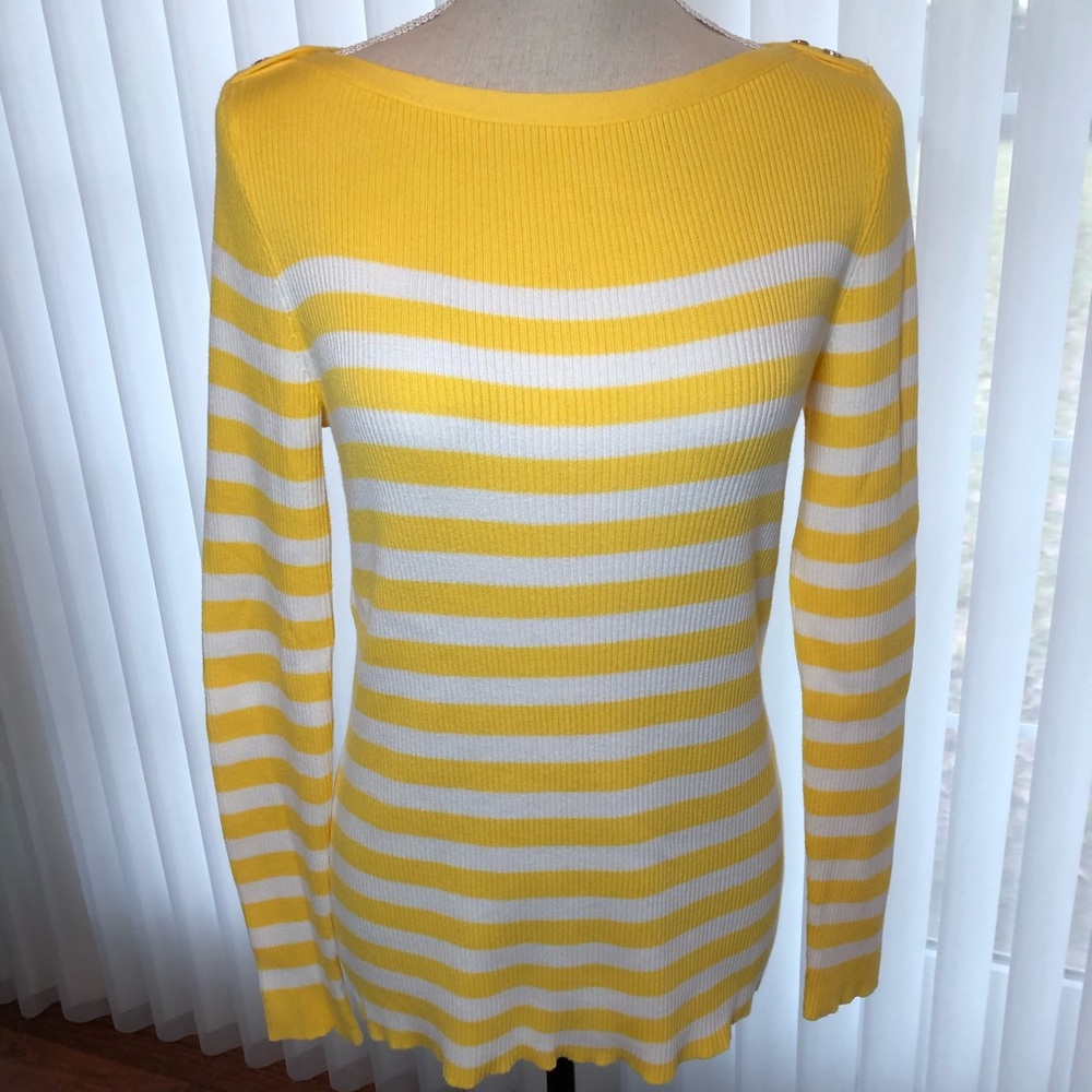 Ralph Lauren yellow & white striped sweater M